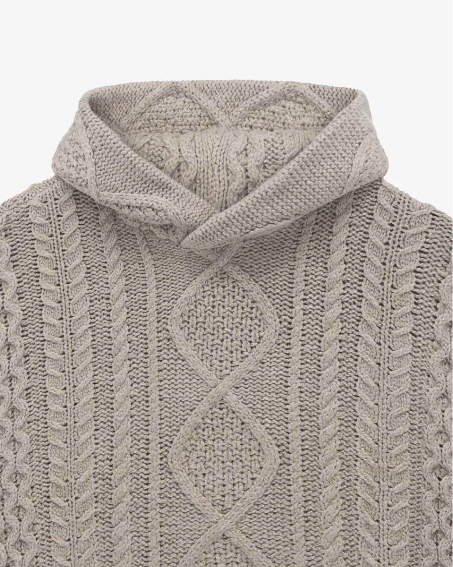 CABLE KNIT HOODIE (ニットパーカー) Core Heather