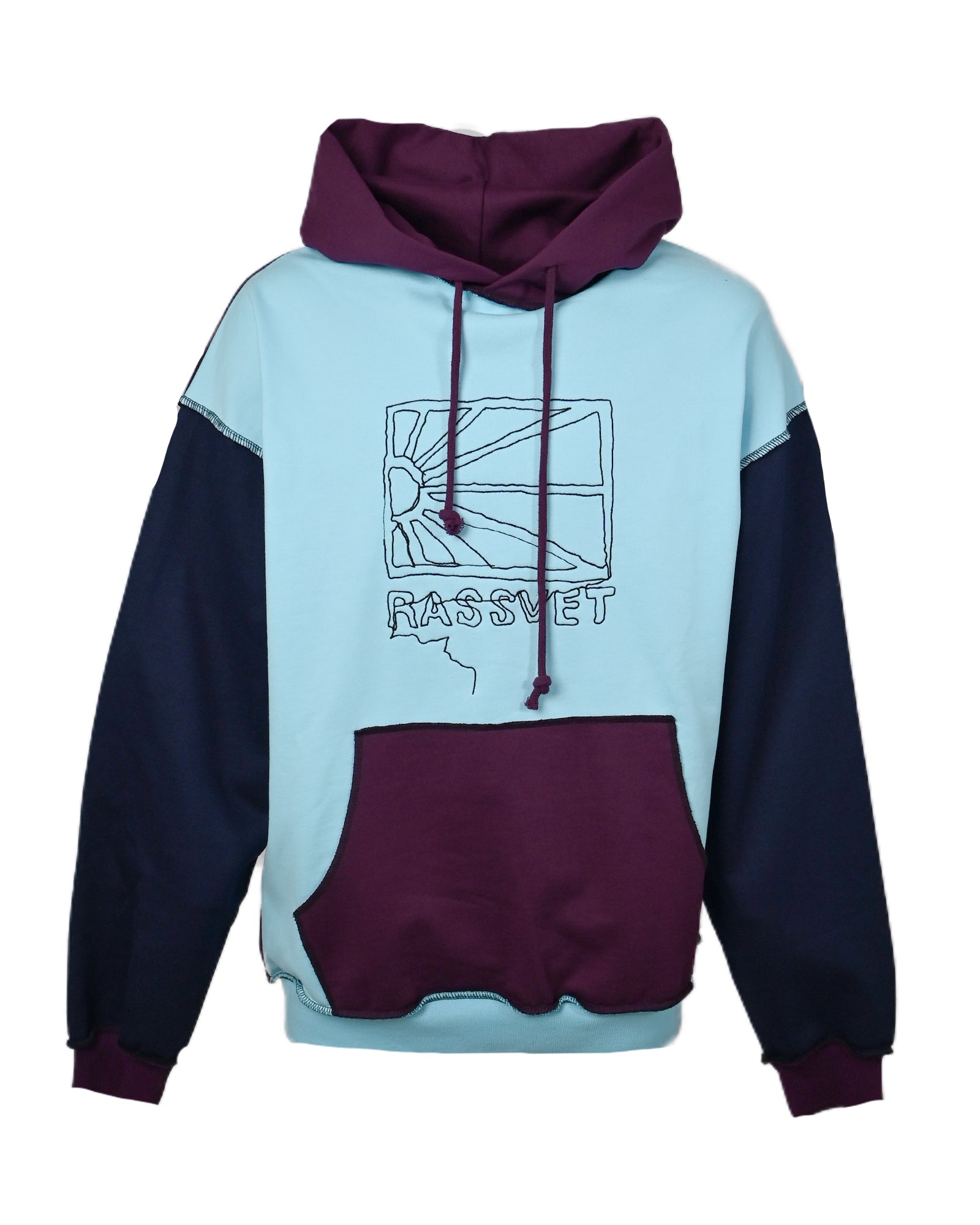 ラスベート/MEN MIX SWEAT HOODIE KNIT/プルオーバーパーカー/Light Blue – Application