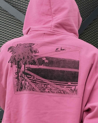 ラスベート/MEN MIAMI HOODIE KNIT/プルオーバーパーカー/Pink