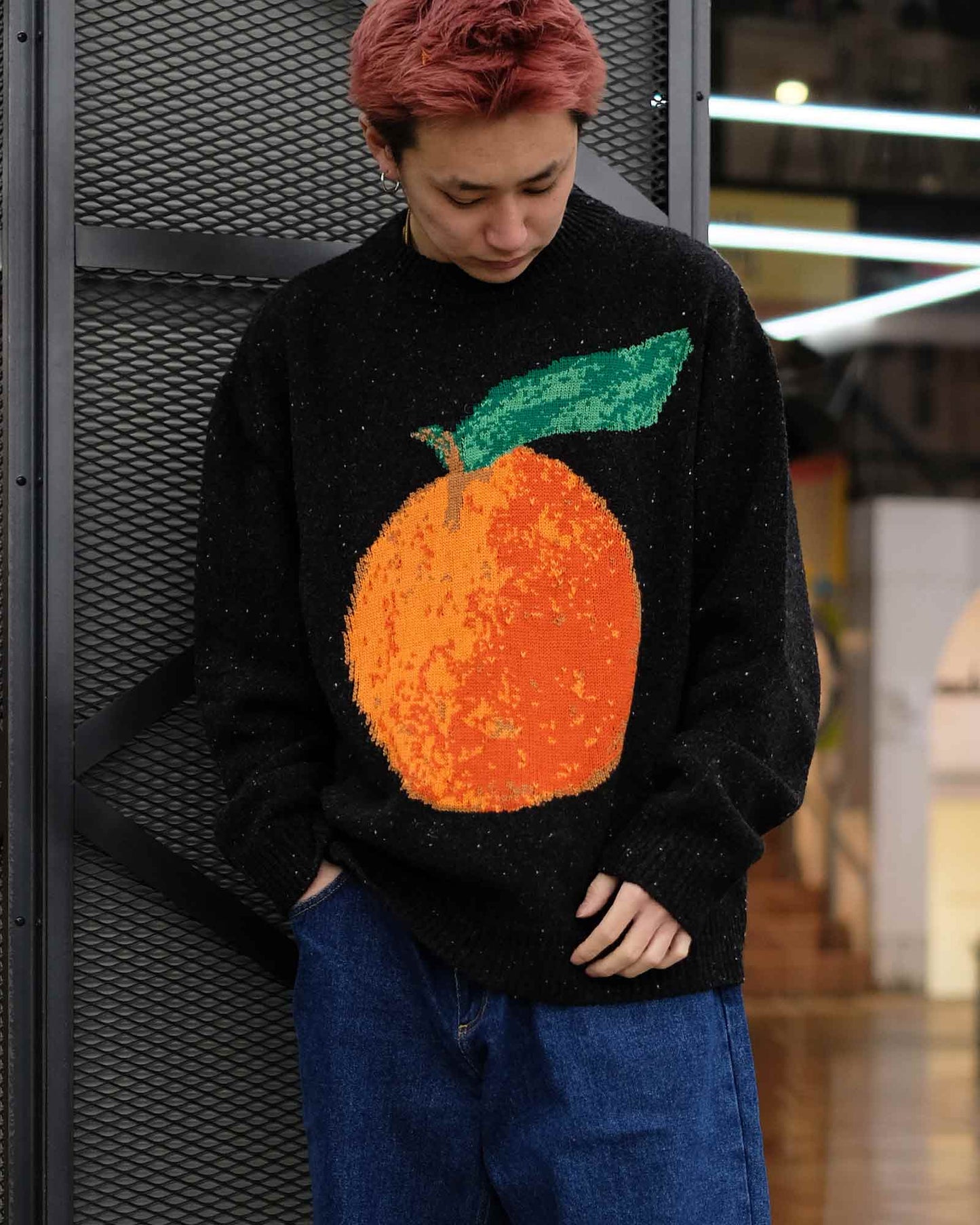 ラスベート/MEN TANGERINE CREWNECK JUMPER KNIT/ニット/Black