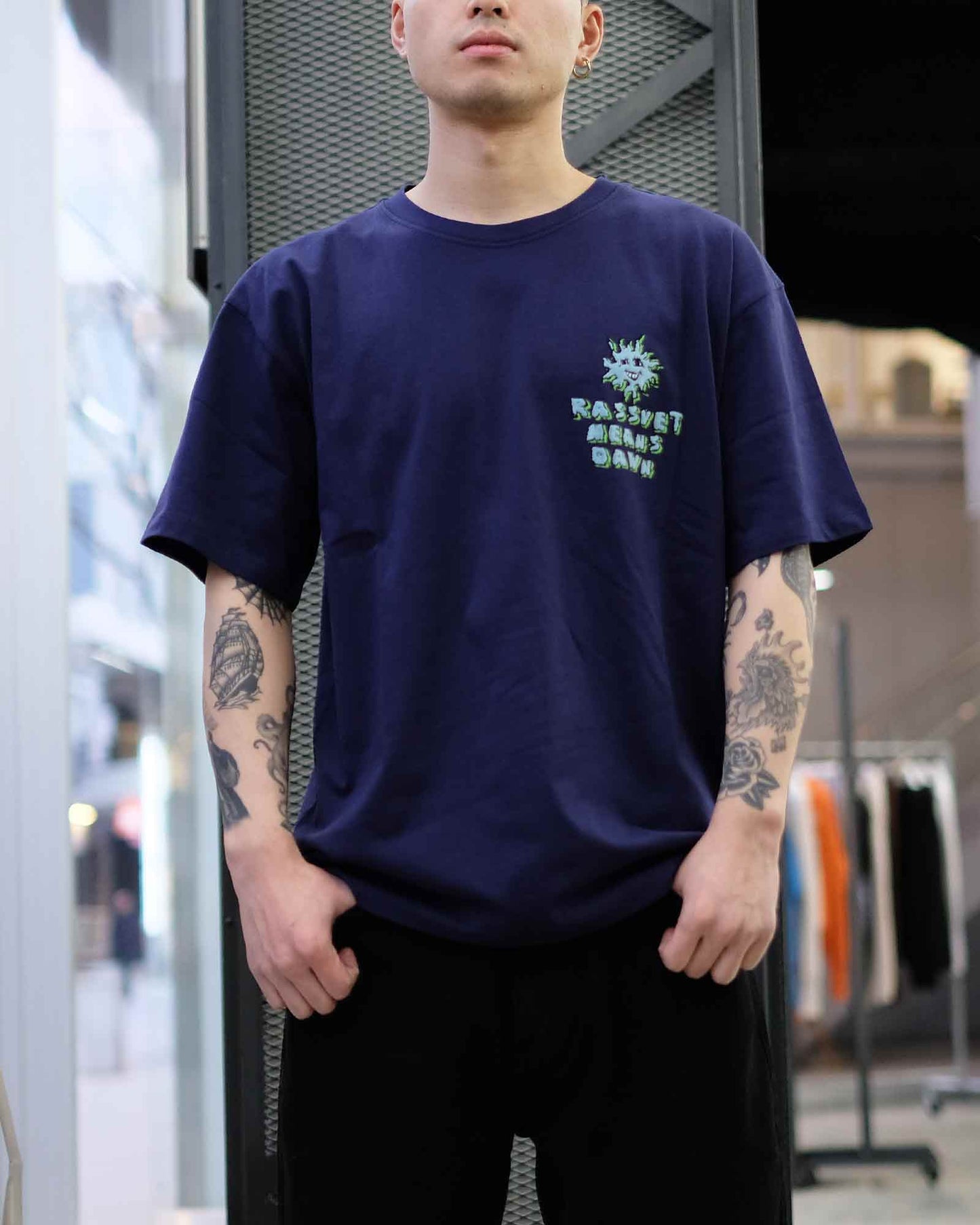 ラスベート/MEN R.M.D TEE SHIRT KNIT/Tシャツ/Navy