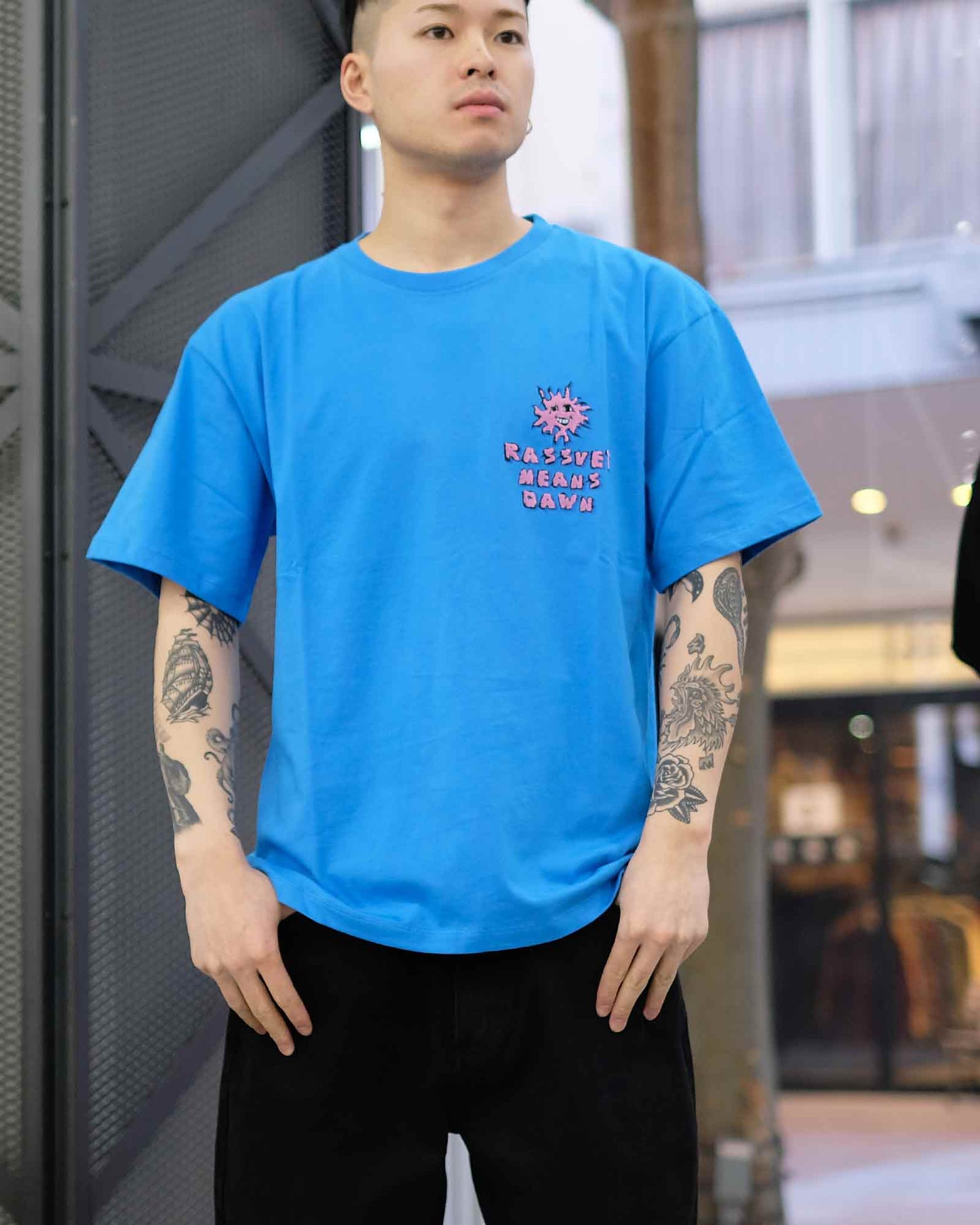 ラスベート/MEN R.M.D TEE SHIRT KNIT/Tシャツ/Blue