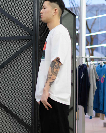 ラスベート/MEN SUNSET LOGO TEE SHIRT KNIT/Tシャツ/White