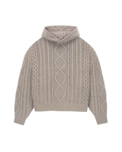 CABLE KNIT HOODIE (ニットパーカー) Core Heather