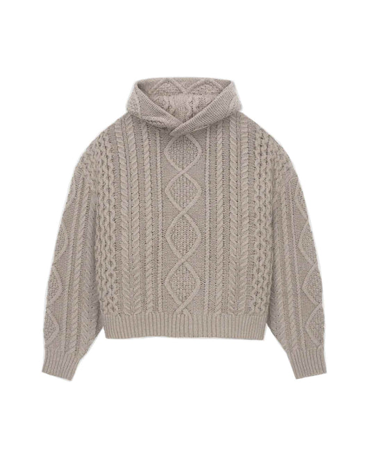 CABLE KNIT HOODIE (ニットパーカー) Core Heather