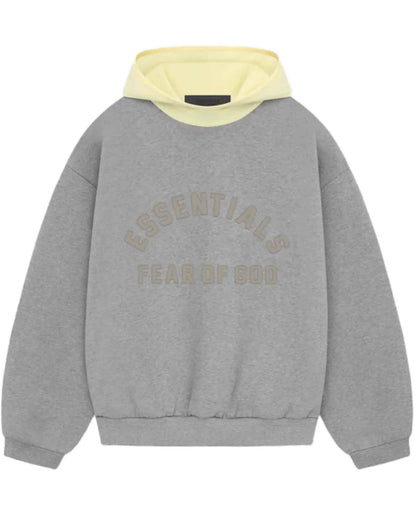 エッセンシャルズ/NYLON FLEECE HOODIE/202SP244311F/ナイロンフリースパーカー/DARK HEATHER OATMEAL/GARDEN YELLOW