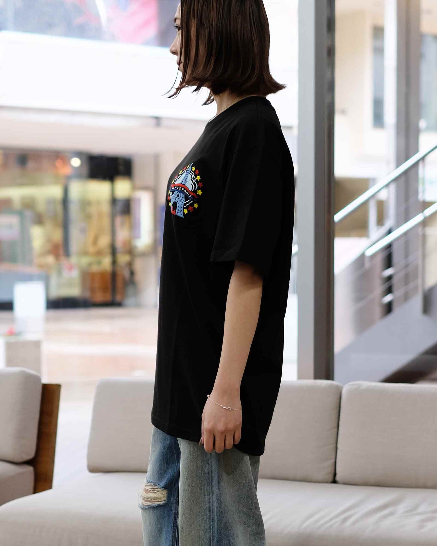 ケンゾー/DRAWN VARSITY SLIM T-SHIRT/Tシャツ/Black