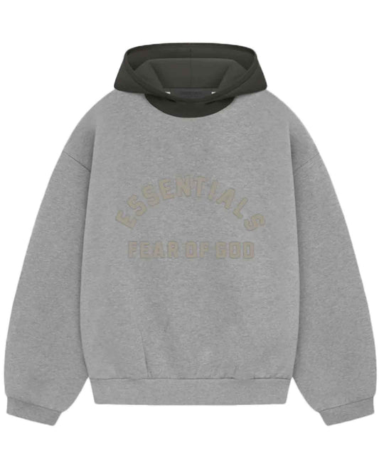 エッセンシャルズ/NYLON FLEECE HOODIE/202SP244313F/ナイロンフリースパーカー/DARK HEATHER OATMEAL/INK