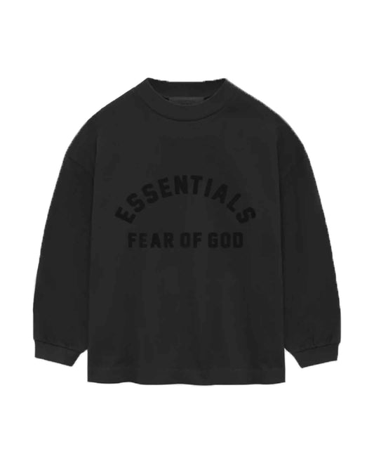 ESSENTIALS L/S TEE/KIDS/785SU241020K/Long T-shirt/BLACK