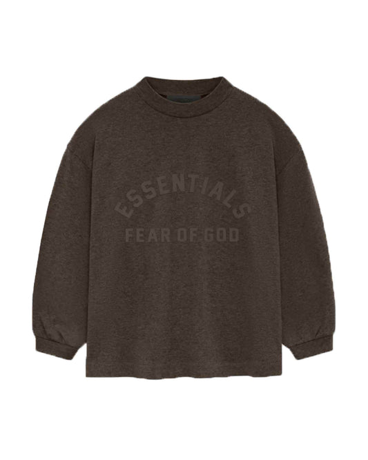 ESSENTIALS L/S TEE/KIDS/785SU241022K/Long T-shirt/HEATHER WOOD