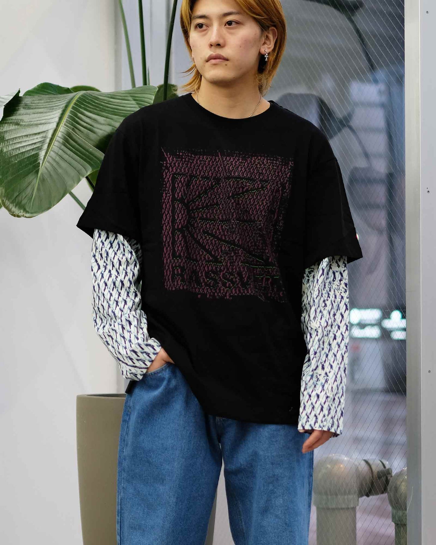 ラスベート/MEN MESH CAMO LONG SLEEVE TEE SHIRT/ロンT/Print