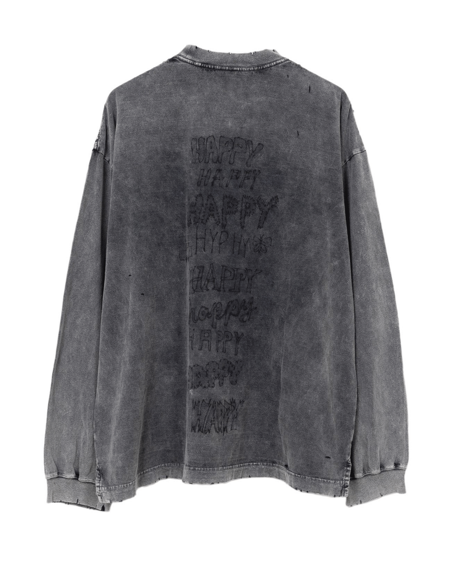 ミハラヤスヒロ/BLEACHED LONG SLEEVES TEE/A14LT621/ロンT/BLACK