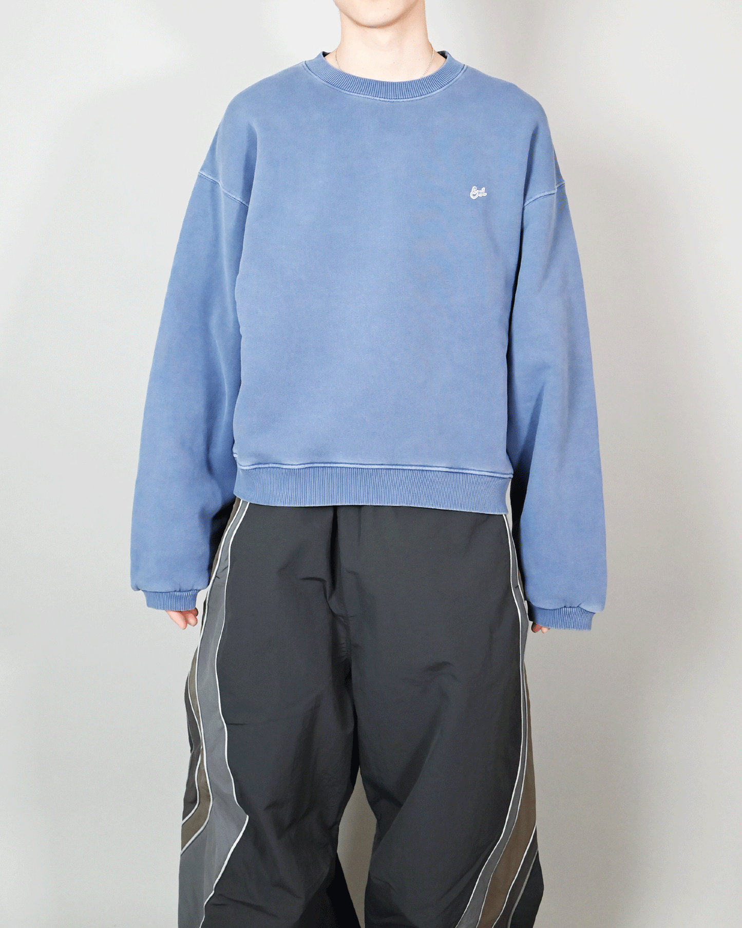 イーアールエル/UNISEX ERL SCRIPT CREWNECK KNIT/ERL10T027/クルーネック/Blue