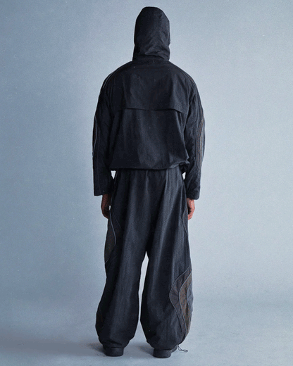 イーアールエル/UNISEX UFO TRACKPANTS WOVEN/ERL10P015/トラックパンツ/BLACK