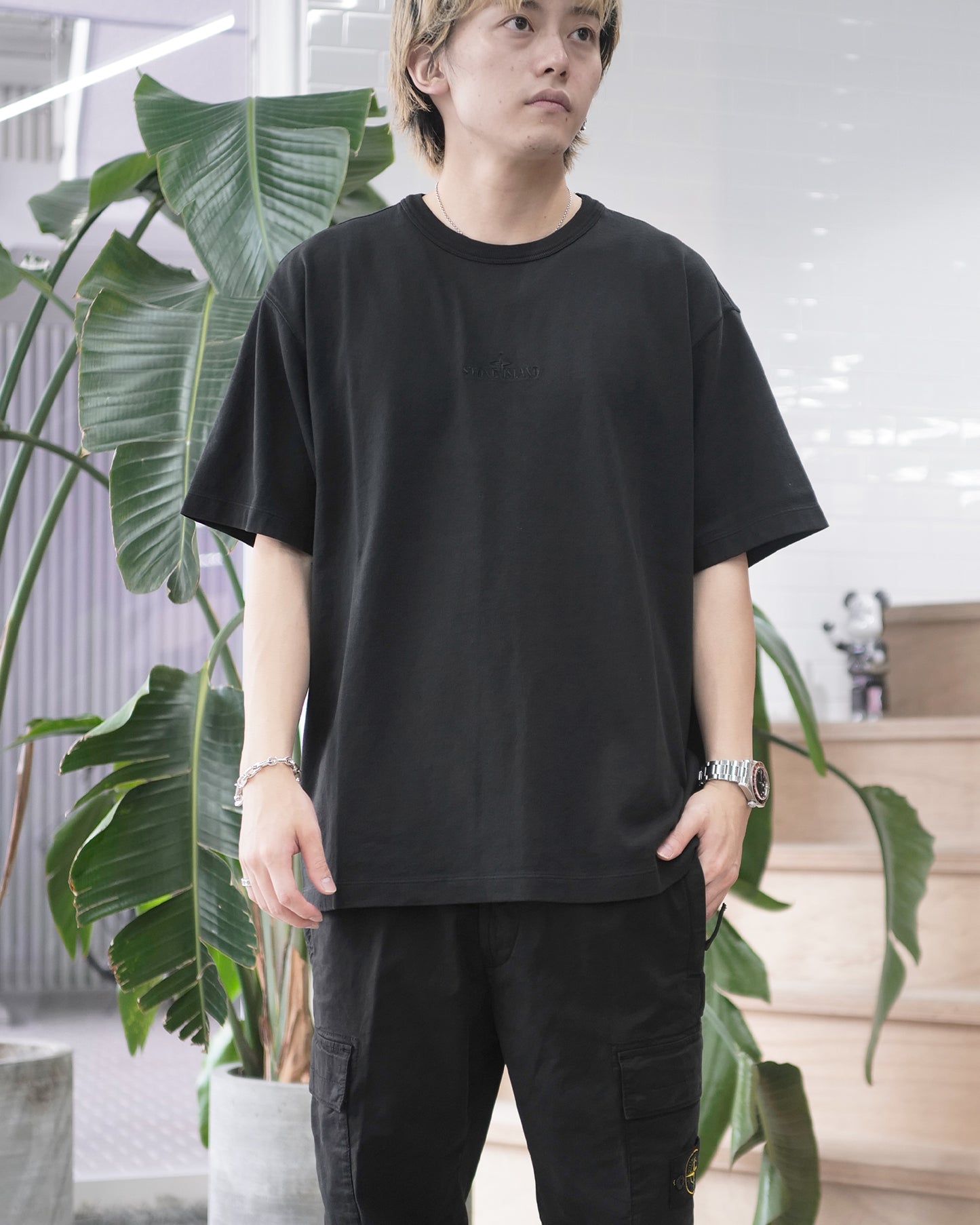 ストーンアイランド/T-SHIRT/811522258/Tシャツ/BLACK