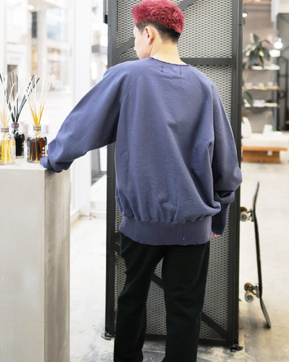 パーフェクトリブズ/Strange Sleeve Crew Neck Sweat Shirts/スウェット/Vintage Navy