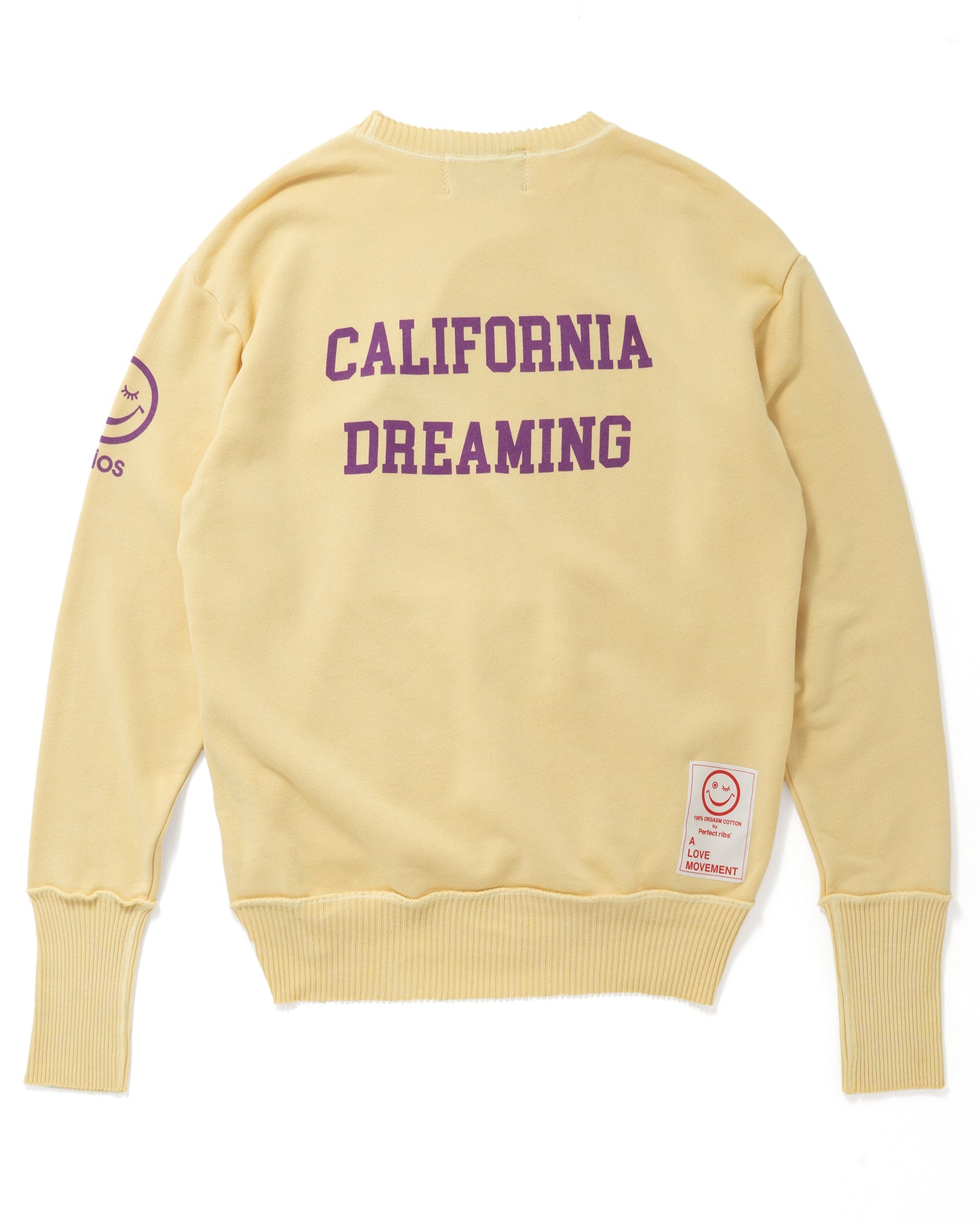 (MALIBU)Pocket Crew Neck Sweat Shirts / Vintage Yellow