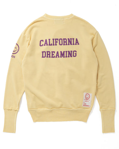 (MALIBU)Pocket Crew Neck Sweat Shirts / Vintage Yellow