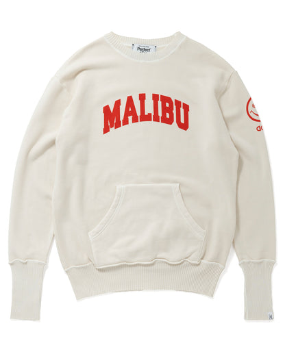 (MALIBU)Pocket Crew Neck Sweat Shirts / White