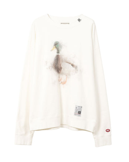 ミハラヤスヒロ/DUCK PRINTED PULLOVER/J14PO742/スウェット/WHITE