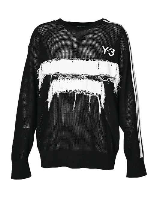 ワイスリー/Y3-S25-0000-224/U GFX KNIT CREW/クルーネックニット/BLACK