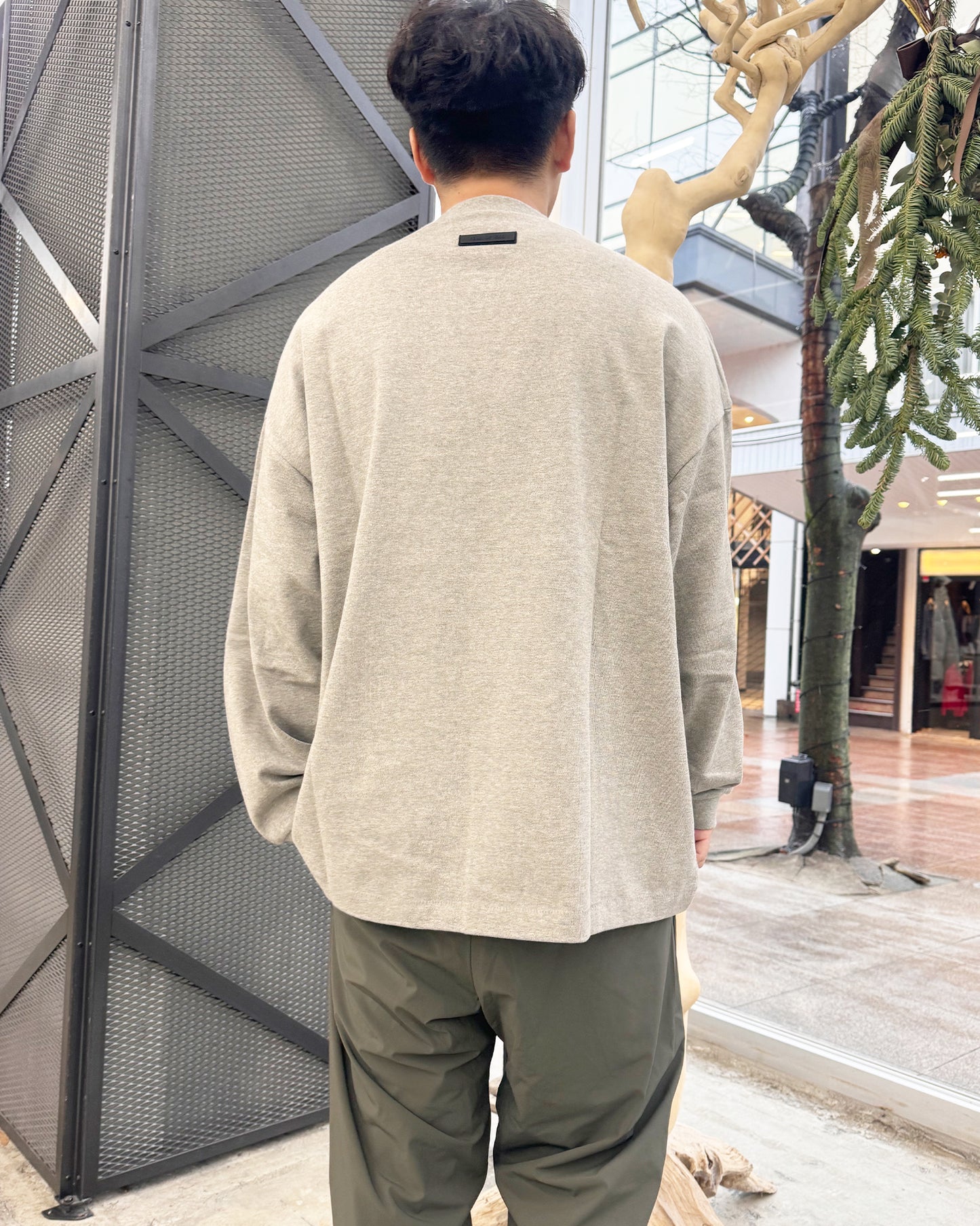 エッセンシャルズ/LONGSLEEVE T-SHIRT/125SP242013F/ロンT/DARK HEATHER OATMEAL