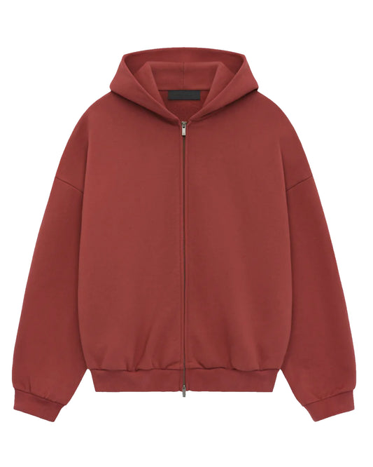 エッセンシャルズ/HEAVY FLEECE FULLZIP HOODIE/192BT246246F/ジップアップパーカー/CRIMSON