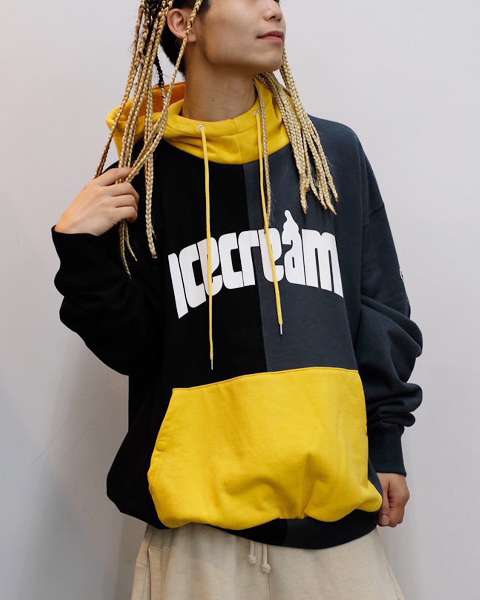 CRAZY COTTON HOODIE (pullover hoodie) YEL/BLK/GRN