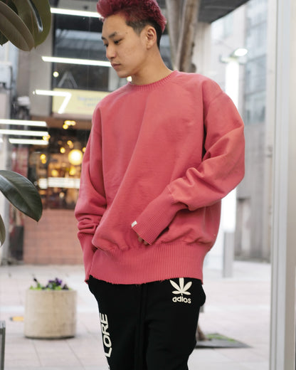 パーフェクトリブズ/Strange Sleeve Crew Neck Sweat Shirts/スウェット/Vintage Red