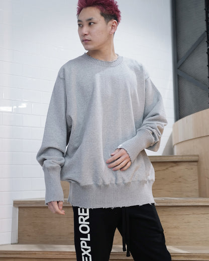 パーフェクトリブズ/Strange Sleeve Crew Neck Sweat Shirts/スウェット/Grey