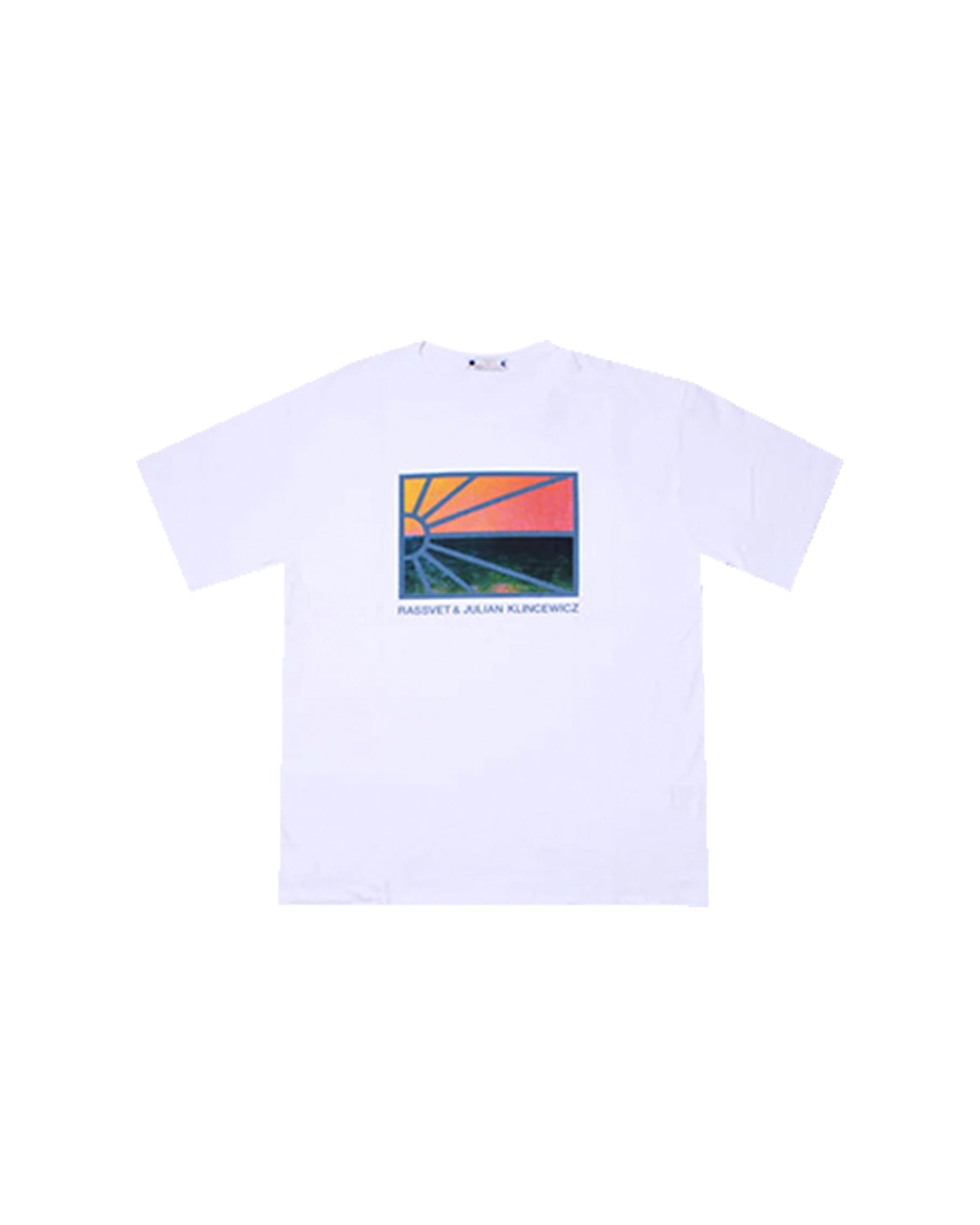 ラスベート/MEN SUNSET LOGO TEE SHIRT KNIT/Tシャツ/White