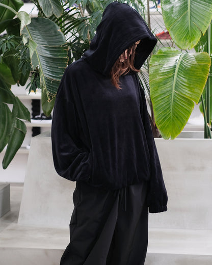 シャーマー/marimo hoodie/SHM-24FW-402/プルオーバーパーカー/BLACK