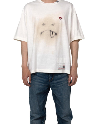 ミハラヤスヒロ/smily face printedT2/A12TS661Tシャツ/WHITE