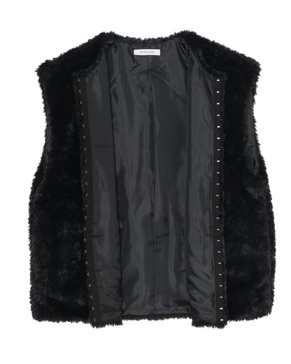 シャーマー/Faux Fur Denim Jacket/SHM-24FW-203/デニムジャケット/Black