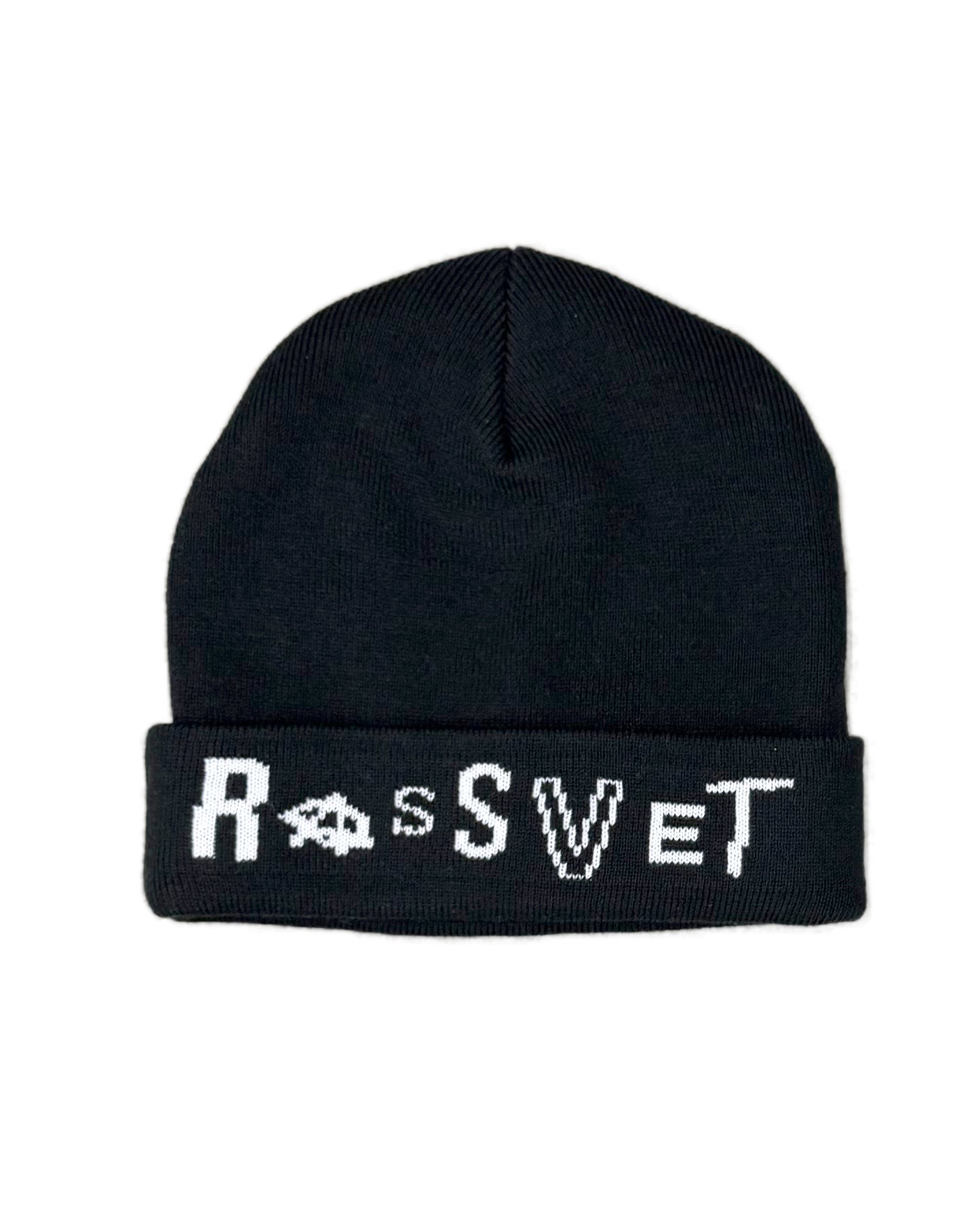 ラスベート/PACC15K025/MEN RASSVET LOGO BEANIE KNIT/ビーニー/BLACK