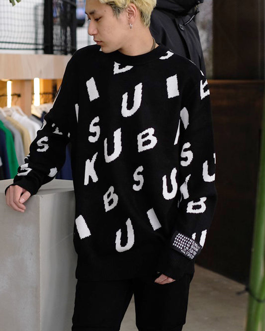 Knitted letters knit crew