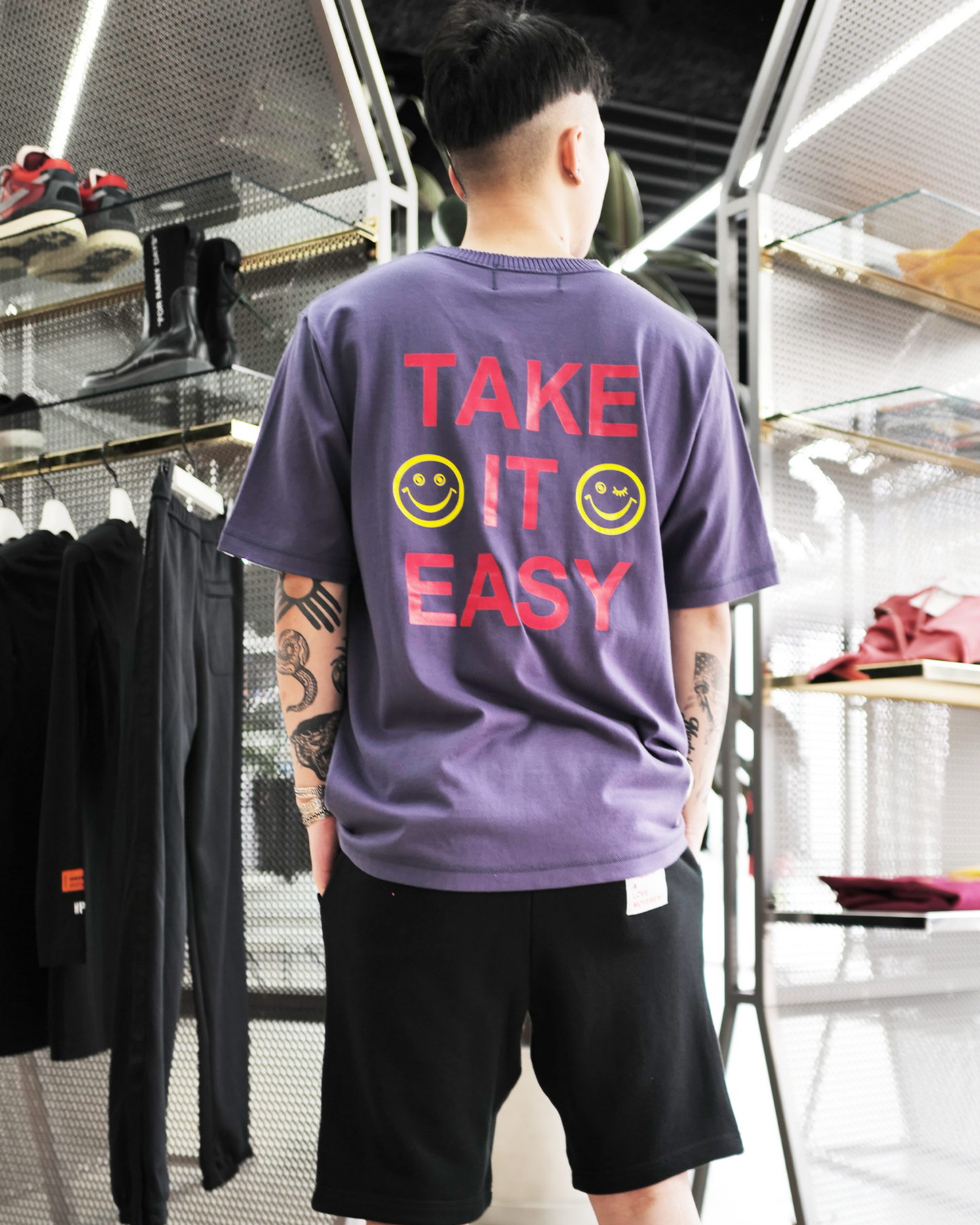 パーフェクトリブス/(SMILE & TAKE IT EASY) Short Sleeve T Shirts/Tシャツ/Navy