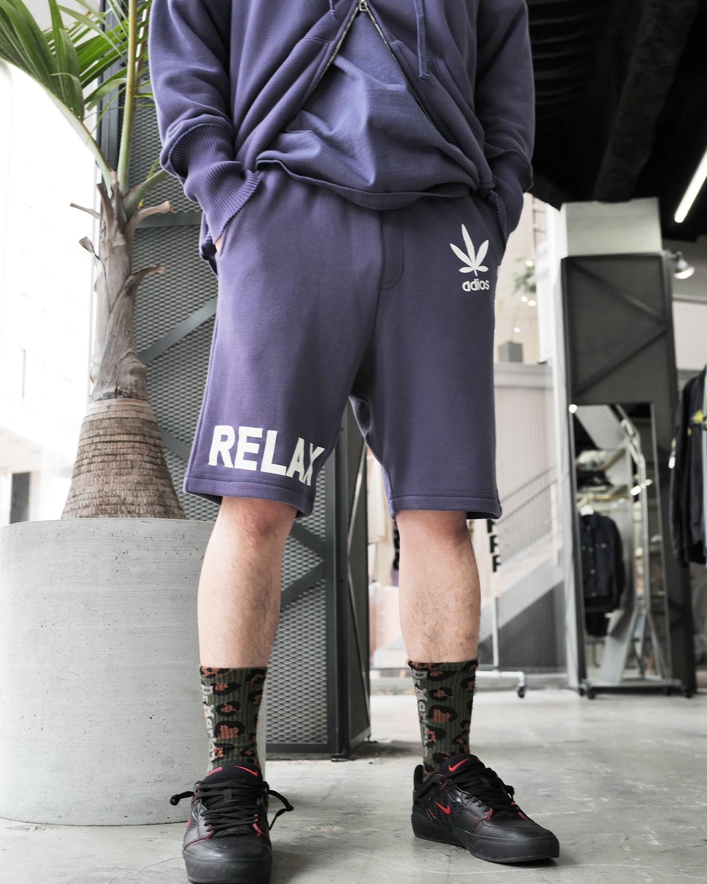 パーフェクトリブス/(adios & RELAX) Sweat Short Pants/ショートパンツ/Navy