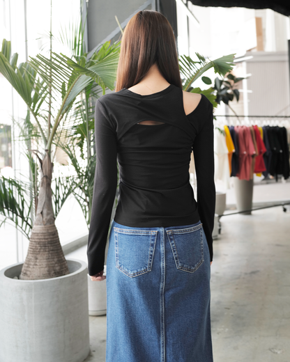 カルバンクライン/J223350/A-LS LAYERED TOP/トップス/BEH-CK BLACK