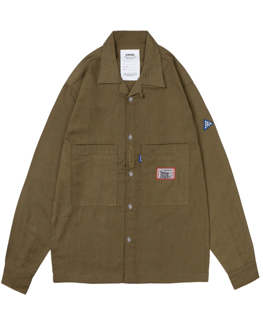 ディーヴァステイツ/DSB3OGR201F24/LS Field Overshirt - CHAIN/シャツ/OLIVE GREEN