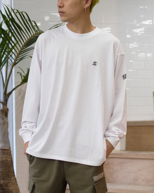 EMBROIDERED LOGO COTTON L/S T-SHIRT( ロンT) WHITE