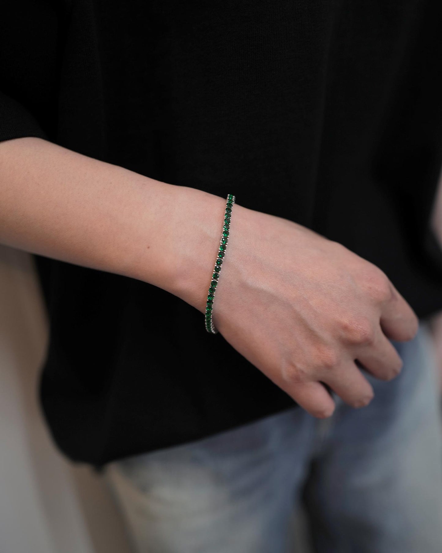 ハットンラブス/Classic Tennis Bracelet/ブレスレット/Sterling Silver Green