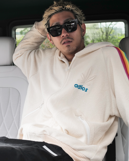 パーフェクトリブス/IMABARI Pilc Zip Hoodie/MALIBU FLEX/ジップアップパーカー/XL/White