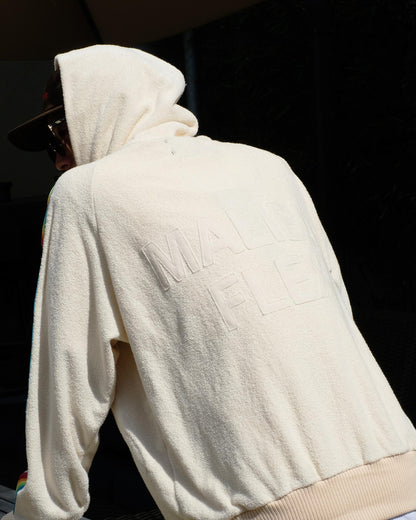 パーフェクトリブス/IMABARI Pilc Zip Hoodie/MALIBU FLEX/ジップアップパーカー/XL/White