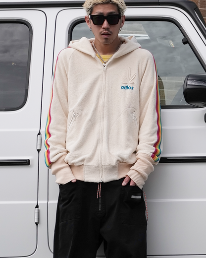 パーフェクトリブス/IMABARI Pilc Zip Hoodie/MALIBU FLEX/ジップアップパーカー/XL/White