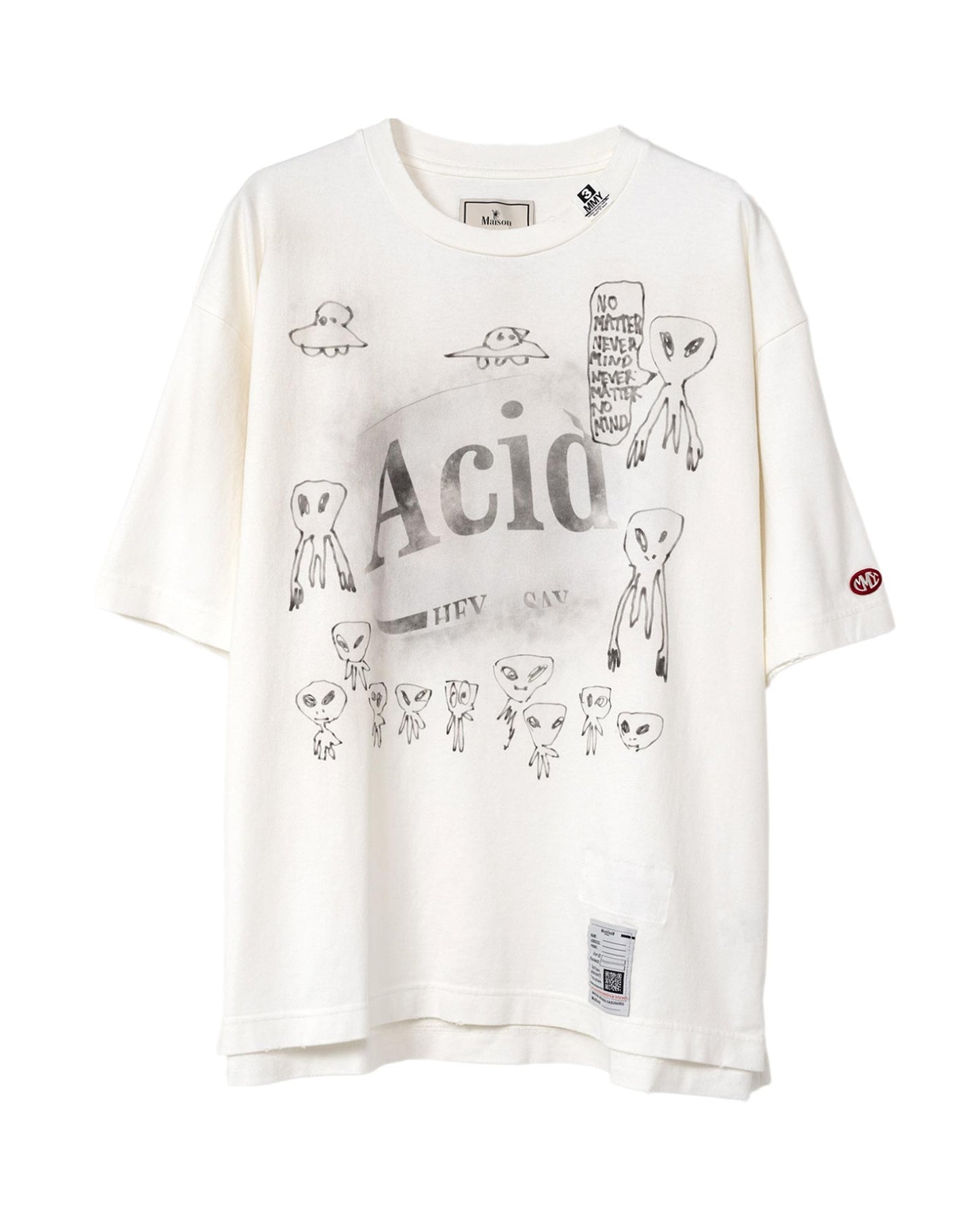 ミハラヤスヒロ/distressed Acid Tee/J12TS552/Tシャツ/WHITE