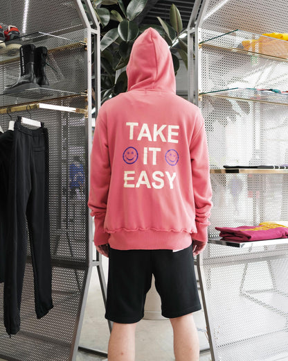 パーフェクトリブス/(adios & TAKE IT EASY)Zip Hoodie/ジップアップパーカー/Red