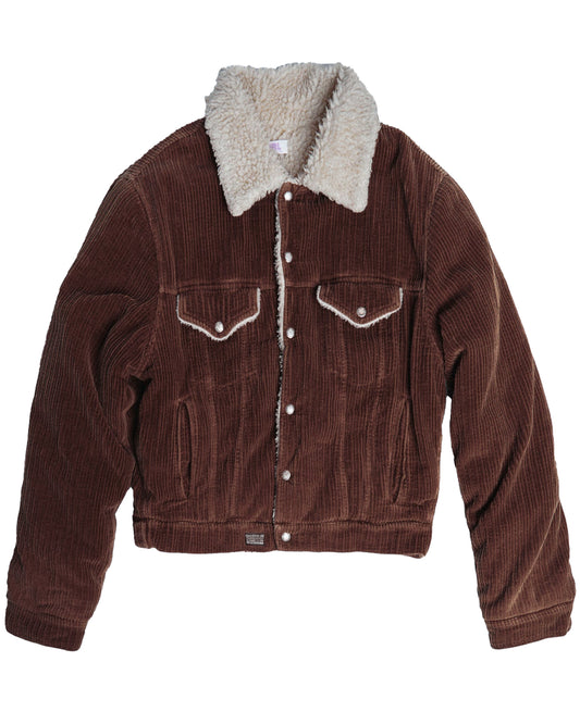 イーアールエル/UNISEX SHERPA CORDUROY TRUCKER JACKET WOVEN/ERL09J003/ジャケット/BROWN