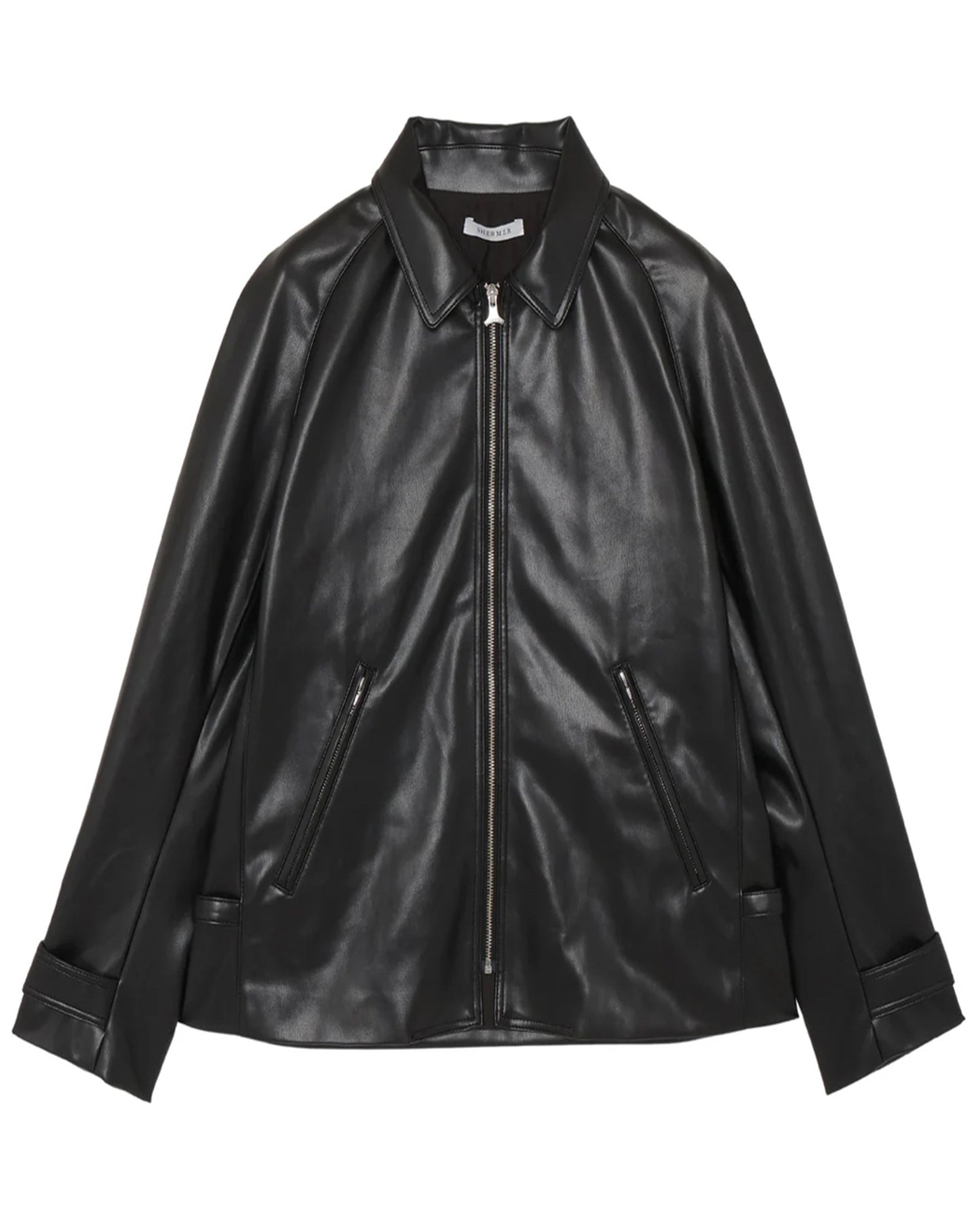 シャーマー/Faux Leather Frank Jacket/SHM-24FW-202/レザージャケット/BLACK