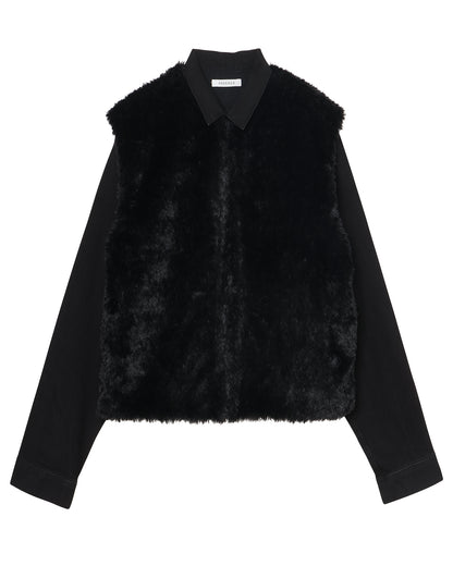 シャーマー/Faux Fur Denim Jacket/SHM-24FW-203/デニムジャケット/Black